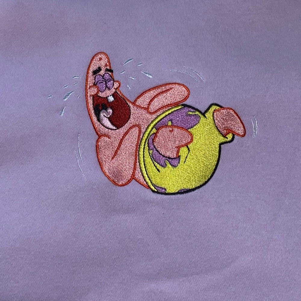 lavender embroidered patrick hoodie